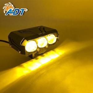 Système d'éclairage pour moto ADT, mini phare à 3 lentilles, projecteur, feu antibrouillard, feux de route bicolores pour motos - Product Image 4