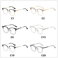 Style d'affaires hommes haute qualité montures de lunettes bloqueur de lumière bleue Transparent argent métal rond logo classique 2025 optique