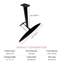 Spitfire 1100/1180/1030/960 Axis Foils Kit d'hydrofoil en fibre de carbone avec logo personnalisé pour Pumping Foil, Surfing, Kite Foiling, Scooter