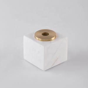 Ensemble d'accessoires de salle de bain en marbre blanc naturel de type carré pour hôtel 5 étoiles - Product Image 4