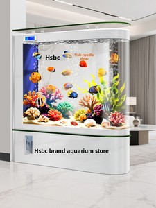 Acuario Cilíndrico <span class=keywords><strong>de</strong></span> Cristal con Pantalla Cuadrada para <span class=keywords><strong>Peces</strong></span> Dorados, con Función <span class=keywords><strong>de</strong></span> Calefacción, 300 Litros, para Sala <span class=keywords><strong>de</strong></span> Estar - Product Image 4
