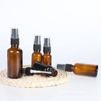 Bouteille vide rechargeable en verre ambré idéal pour lotion crème huile essentielle voyage petit récipient 15ml 20ml 30ml 50ml 100ml