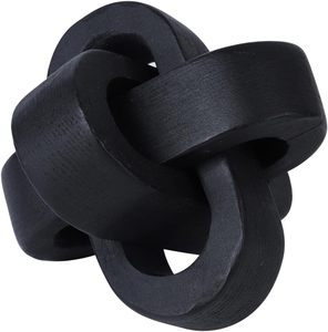 3 Schakels Houten Ketting Link Tafel Decor Hand Gesneden Huis Houten Knoop Decor Moderne Boho Minimalistische Decoratieve Objecten Voor Salontafel - Product Image 1