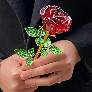 क्रिस्टल गुलाब सोने के साथ स्टेम Bomboniere एहसान MH-H0137 - Product Image 6