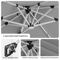 Parasol de jardin haut de gamme moderne en aluminium imperméable à double auvent avec grande baldaquin pour hôtels et piscines