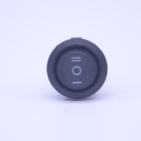 Forme ronde de haute qualité 3 positions 3 voies 20 mm SPTT interrupteurs à bascule de couleur noire