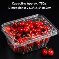 Boîte d'emballage jetable en plastique PET pour fruits avec trous d'aération, conteneur transparent de qualité alimentaire pour fraises, myrtilles et fruits à emporter