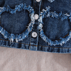 Set di Abbigliamento per Bambine 3-8 <span class=keywords><strong>Anni</strong></span>, Giacca in Denim Floreale e Vestito con Cuori, Stile Cinese, Due Pezzi Traspiranti per Uso Quotidiano - Product Image 3