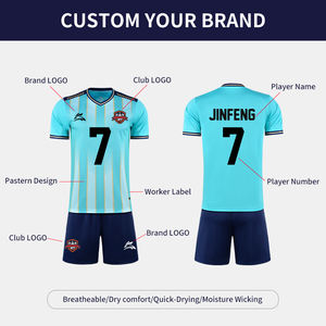 Hochwertige 100% Polyester Jugend-Fußballbekleidung Großhandel Vereinsmannschaft Maßgeschneiderte College-Fußballtrikots - Product Image 6