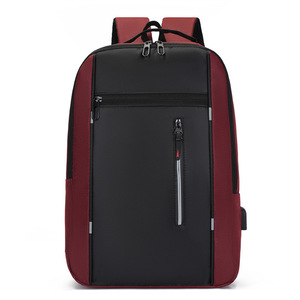 Cross Border Men Business <b>Backpack</b> Large Capacity Laptop Bag With Usb Port For Travel Commute Solid Color Shoulder <b>Straps</b> - Product Image 5