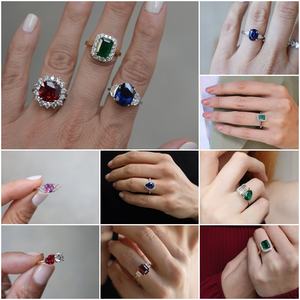 แหวนหมั้นพลอยไพลินสีน้ำเงินรอยัลทรงลูกแพร์ <span class=keywords><strong>1</strong></span> กะรัต 2 กะรัต ทองคำแท้ 10k 14k สำหรับผู้หญิง ลดราคาพิเศษ ปรับแต่งได้ - Product Image 2