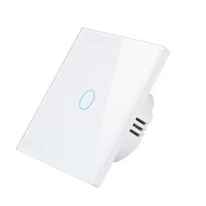 Light Touch Switch Sensor EU Standard Tempered Crystal Glass Panel 1/2/3 Gang 1 Way 240V Wall Lamp Switches On Off