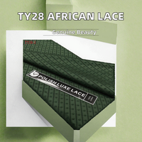 Tissu en dentelle africaine TY28, 5 yards, en voile de coton à mémoire de forme pour la couture et la broderie de robes de mariée pour femmes et garçons nigériens