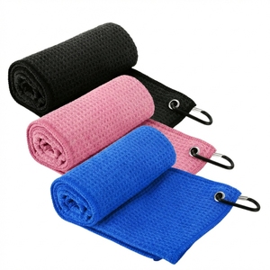 <span class=keywords><strong>Serviette</strong></span> de golf de qualité supérieure pour usage sportif, impression de logo personnalisée, sans peluches, tissu léger et doux, séchage rapide, avec boucle de suspension - Product Image 4