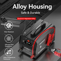 Maxcellent J90-P 128000mAh Démarreur de Voiture Portable, Station d'Alimentation, Compresseur d'Air, Lumière LED 12V/24V pour Voitures/Motos/Camions