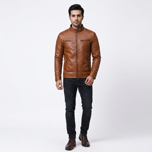 Autumn New <b>Men</b> <b>Leather</b> Coat Zipper Korean Fashion <b>Leather</b> Sheepskin <b>Men</b> <b>Leather</b> <b>Jacket</b> Trend Casual Fit Slim <b>jacket</b> for <b>men</b> - Product Image 1