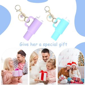 Mini Tumbler Cup Keychain Accessories Cute Charms Chapstick Lip Balm Holder for Women <b>Purse</b> Handbag - Product Image 6