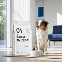 Sachet d'emballage alimentaire personnalisé pour animaux de compagnie, pochette verticale refermable avec fermeture éclair, en plastique de qualité alimentaire pour aliments secs pour chiens et chats, avec fenêtre transparente