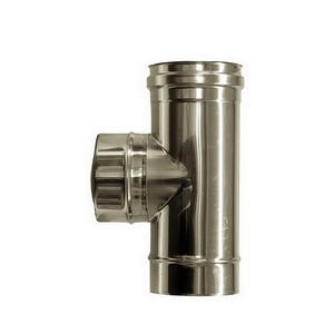 Tubo de combustión de pared simple T 90 Conexión DN 80 Acero inoxidable 316 Accesorios de tubería - Product Image 1