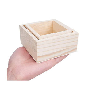 4 Pcs 2 Maten Vierkante Kleine Hout Krat 3X3 4X4 Inch Natuurlijke Rustieke Houten Opbergdoos organizer Craft Box Vierkante Houten Krat - Product Image 6