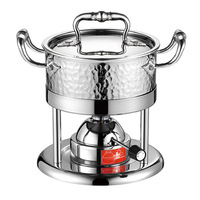 Petite marmite moderne pour une personne Cuisinière à gaz en acier inoxydable 304 Utilisation commerciale pour les hôtels, les restaurants et les clubs Concept de chauffe-plats