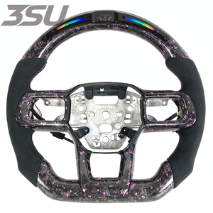 Volante Deportivo de Fibra de Carbono Forjado con Luz LED de Velocidad 500LED para Ford <span class=keywords><strong>Mustang</strong></span> GT 350 Nuevo 2024-2026 - Product Image 1