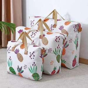 Bolsa organizadora de ropa con estampado de vaca, bolsa rectangular de gran capacidad para almacenamiento de edredones, para uso en el dormitorio - Product Image 3