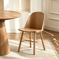 Chaise de salle à manger en bois massif de style nordique de luxe, dossier simple, créative, pour salon, salon de thé, restaurant