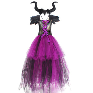 Halloween Demon Girl's Dress Tail Drag Princess Dress Bruja Pluma <span class=keywords><strong>Disfraz</strong></span> de Halloween - Product Image 6