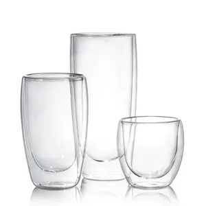 Vaso de cristal de borosilicato para supermercado, vaso de cristal de borosilicato con forma de corazón, 5 Oz, gran oferta