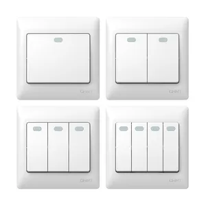 CHINT Factory Sale Manufacturer Wall Light Switch Socket 2 Gang 1 Way White Wall Switch