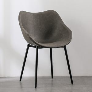 Silla de comedor de cuero Retro escandinava negociación Simple hogar ocio café Internet celebridad accesible diseño moderno MDF - Product Image 6