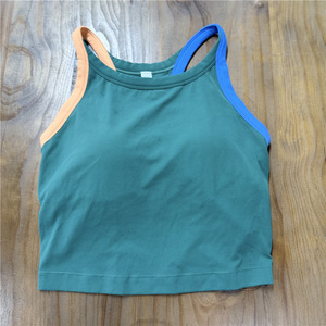 Chaleco deportivo transpirable para mujer con almohadilla fija en el pecho, ropa de Yoga al aire libre de secado rápido para Fitness, Top deportivo de arcoíris - Product Image 1