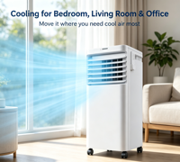 Climatiseur portable domestique Airwens 7000 BTU/h, électrique, faible bruit, économie d'énergie, refroidissement uniquement, 298 pieds carrés Auto-nettoyant