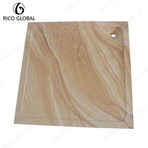 ฐานฝักบัวหินเทียมกันน้ำรูปทรงสี่เหลี่ยมที่ทันสมัยพร้อมการออกแบบเส้นเลือดที่ไม่ซ้ำใครสำหรับห้องน้ำห้องอาบน้ำ - Product Image 4