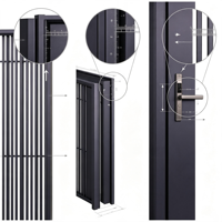 Système de portail coulissant automatique moderne CY, design en aluminium durable et écologique, pour villa, maison, jardin, modèle CY8011, garantie 5 ans