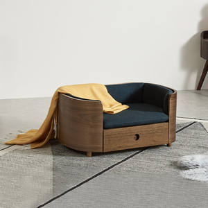 เตียงโซฟาไม้วอลนัทขนาดใหญ่สำหรับสุนัขแมว - Product Image 4