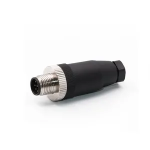 Kabel Sensor Konektor M12 Lingkaran Pria Perempuan Tahan Air Ip67 Ip68 Pengodean Ip67 3 4 5 8 12 Pin A B C D