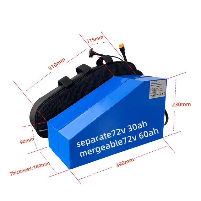 72V 60Ah Lithium Ion Battery Pack for Electric Bicycles and E-Bikes for Scooter and Triangle Electronic Bicycle