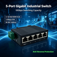 Switch Ethernet industriel Gigabit 5 ports non géré, boîtier métallique, tension large DC9-57V, pour vidéosurveillance et automatisation industrielle