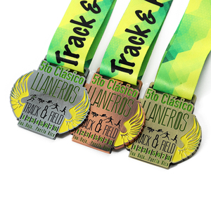 Medalla creativa de pista y <span class=keywords><strong>campo</strong></span> de bronce y oro fundido a presión de aleación de zinc de esmalte suave hecha a medida de fábrica - Product Image 2