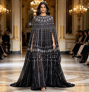 Abaya de luxe brodée de strass, coupe ample, robe de soirée modeste pour femmes musulmanes, vêtements islamiques pour l'Aïd et les mariages - Product Image 2