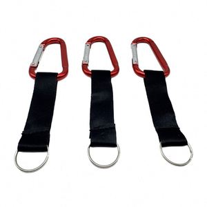 Carabiner Short <b>Polyester</b> Strap Wrist <b>Lanyard</b> Keychain Keyring With Custom Logo - Product Image 1