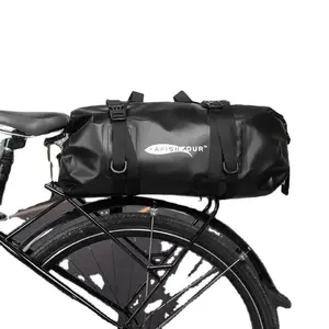 Free Sample custom logo Waterproof 20L 500D Pvc mesh cloth cycling Saddle Bag Bike Rear Rack bag Bicycle Trunk Bag