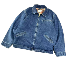 <b>Light</b> Wash Loose Fit Men's Denim Jacket Ripped Star Pattern Oversized Vintage Streetwear Coat - Product Image 3