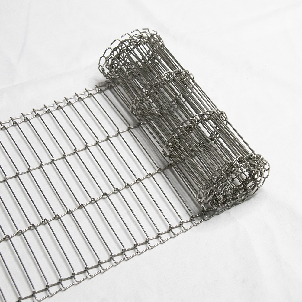 Heat Resistant Flat Flex SS 304 Wire Mesh Belt For Bake Conveyor