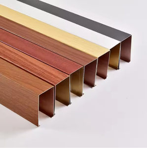 Décoration intérieure Faux déflecteur en aluminium grain de bois Bande de <span class=keywords><strong>plafond</strong></span> Matériau linéaire Carreaux en métal aluminium Plafonds perforés Plafonds - Product Image 2