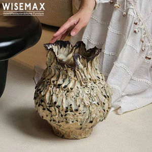WISEMAX FURNITURE Vaso in Ceramica Vintage Texturizzato, Vaso Scultoreo Rustico per Fiori, per Soggiorno, Camera <span class=keywords><strong>da</strong></span> Letto, Arredamento Casa - Product Image 6