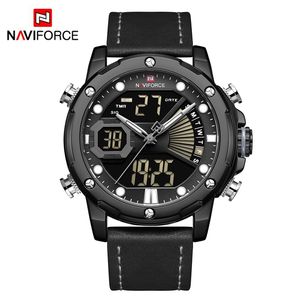 Reloj <span class=keywords><strong>Naviforce</strong></span> NF9172L <span class=keywords><strong>9172</strong></span> Deportivo para Hombre con Doble Pantalla, Resistente al Agua, Digital, de Cuarzo, con Correa de Cuero Genuino - Product Image 3