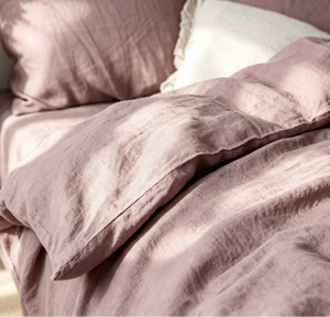 Set di Biancheria da Letto in Lino Francese 100% Lavato, Colore <span class=keywords><strong>Rosa</strong></span> Mauve, <span class=keywords><strong>Copripiumino</strong></span> in Lino Tinta Unita - Product Image 4